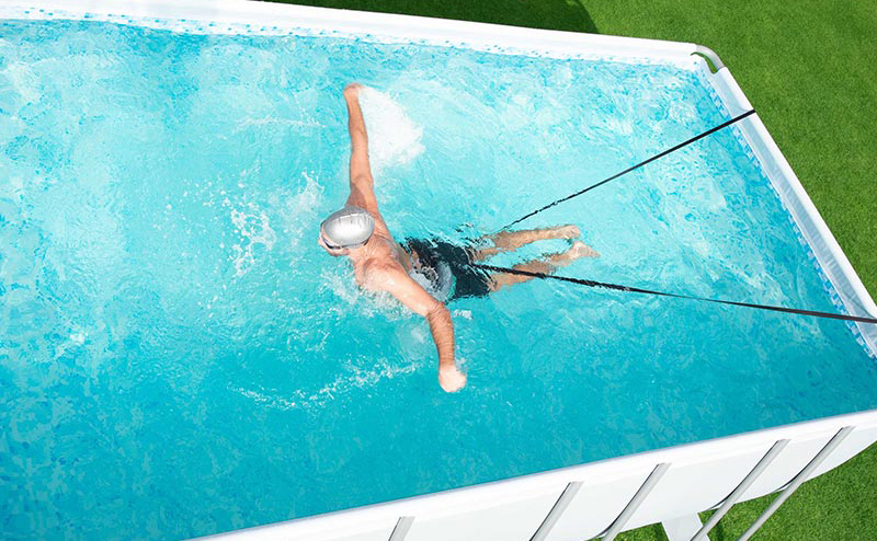 Hydro-Pro Swimulator úszó edzést segítő gumikötél - úszást fejlesztő heveder helyben edzéshez - 26033